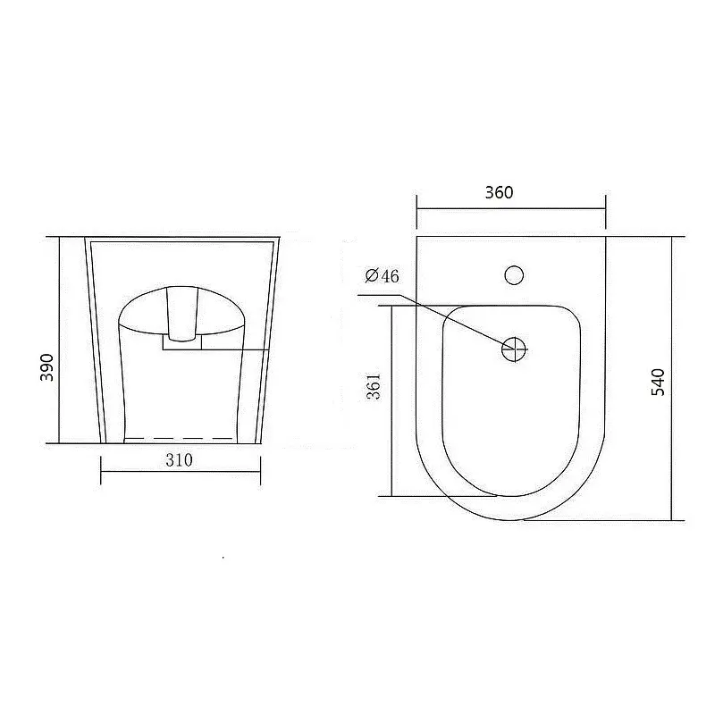 Биде напольное Aquatek Бетта Белый AQ1276-00 Биде напольное Aquatek Бетта Белый AQ1276-00 — изображение 2