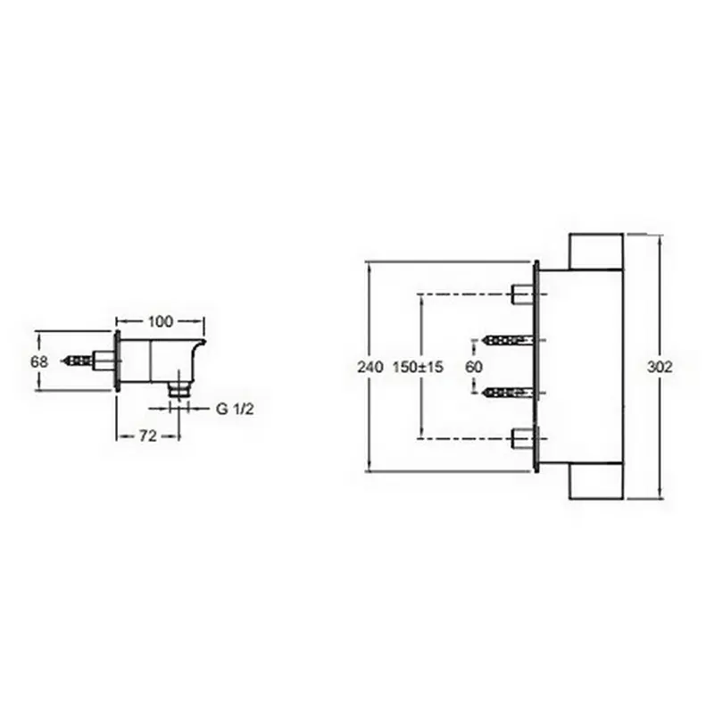 Смеситель для душа Jacob Delafon Stance с термостатом E9104-CP Смеситель для душа Jacob Delafon Stance с термостатом E9104-CP — изображение 2