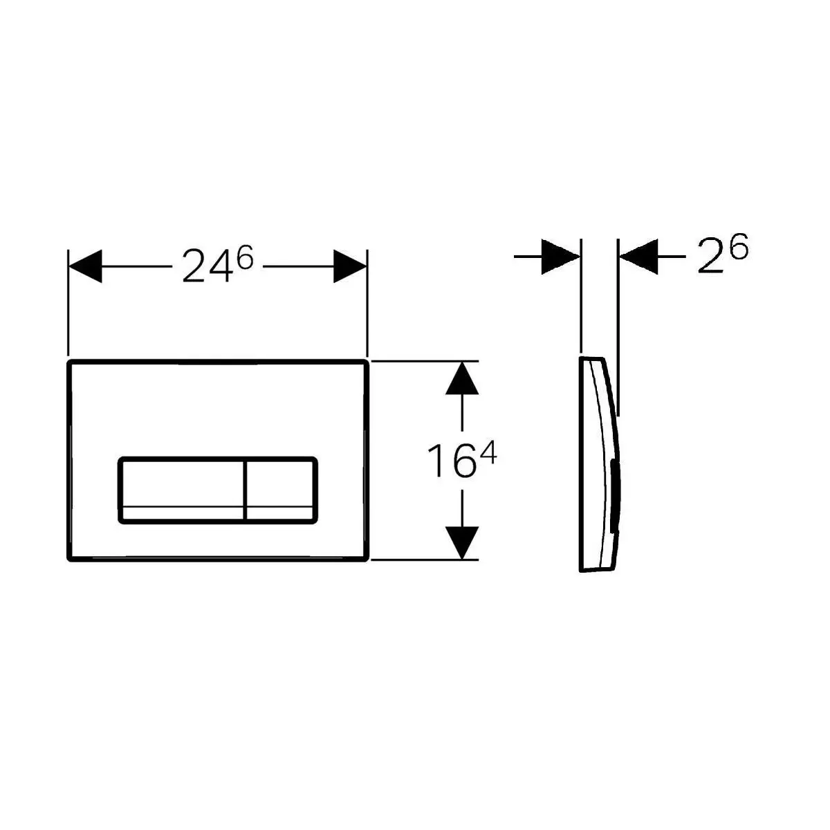 Смывная клавиша Delta 51, хром матовый Смывная клавиша Delta 51, хром матовый — изображение 2