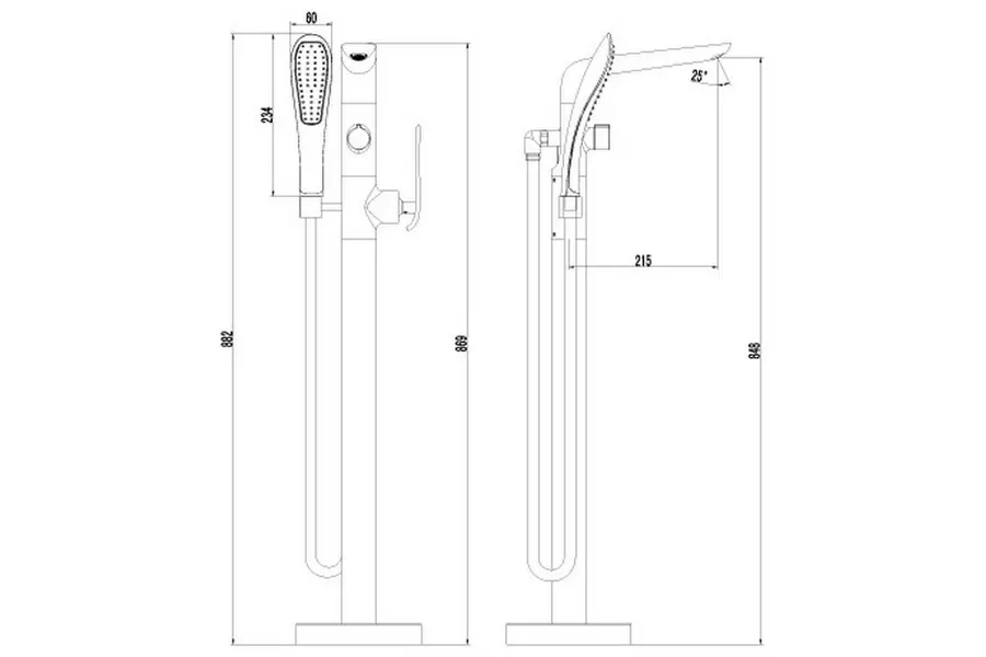 Смеситель напольный Lemark Melange Хром / Белый LM4944CW Смеситель напольный Lemark Melange Хром / Белый LM4944CW — изображение 2