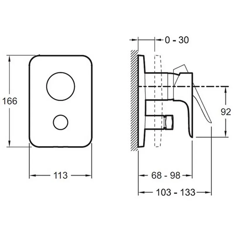 Смеситель встраиваемый Jacob Delafon Aleo с переключателем E98717-CP Смеситель встраиваемый Jacob Delafon Aleo с переключателем E98717-CP — изображение 2