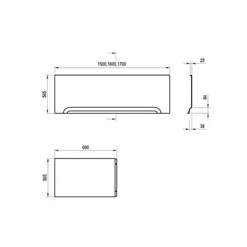 Передняя панель для ванны Ravak U 160 Передняя панель для ванны Ravak U 160 — изображение 3