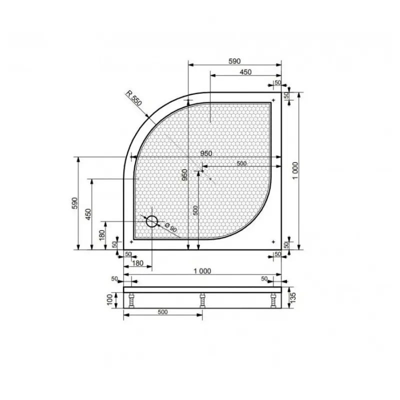 Душевой поддон Эстет Омега 100х100 Белый ФР-00000763 Душевой поддон Эстет Омега 100х100 Белый ФР-00000763 — изображение 4