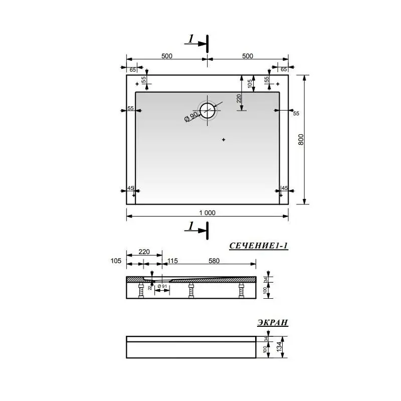 Душевой поддон Эстет Каппа 100х80 Белый ФР-00000961 Душевой поддон Эстет Каппа 100х80 Белый ФР-00000961 — изображение 4