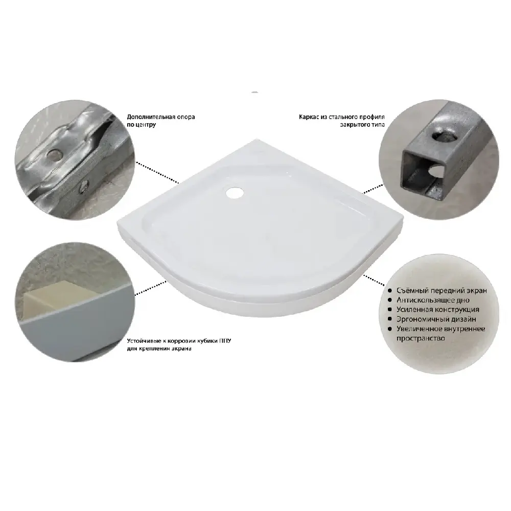 Душевой поддон Triton ПД2 ДК 90х90см, четверть круга, низкий Душевой поддон Triton ПД2 ДК 90х90см, четверть круга, низкий — изображение 4