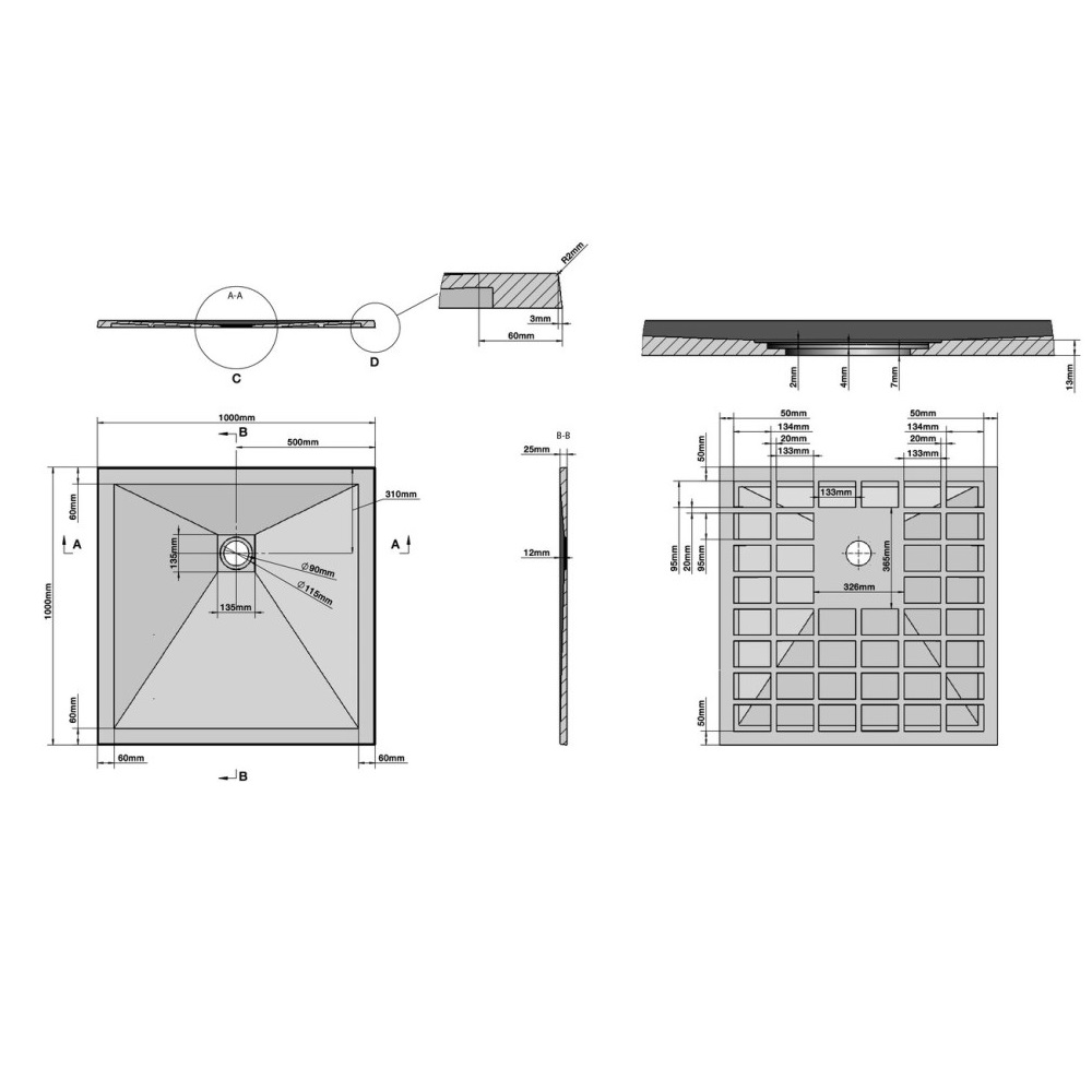 Душевой поддон Grossman Strong 100х100 Белый глянцевый GR-S1100100Q Душевой поддон Grossman Strong 100х100 Белый глянцевый GR-S1100100Q — изображение 6