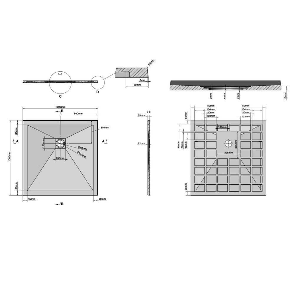 Душевой поддон Grossman Strong 100х100 Графит GR-S2100100Q Душевой поддон Grossman Strong 100х100 Графит GR-S2100100Q — изображение 6