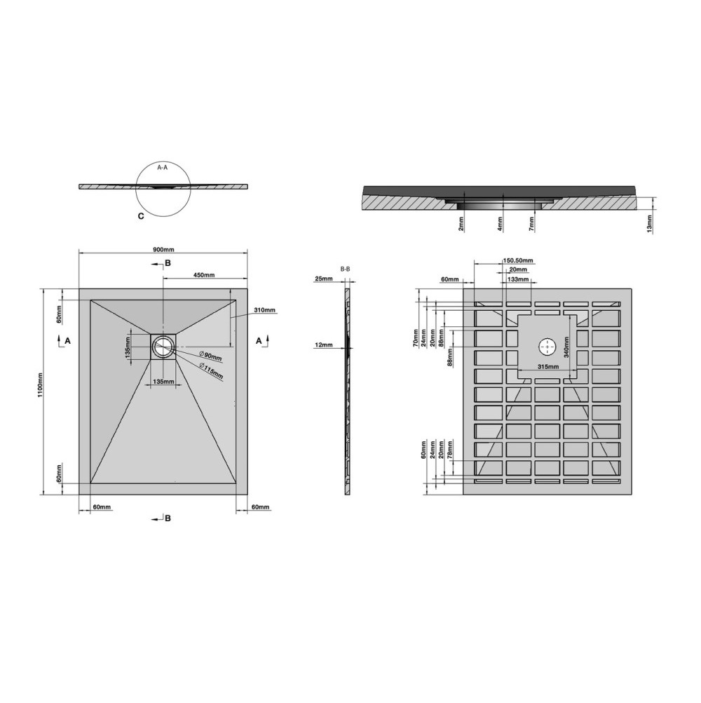 Душевой поддон Grossman Strong 90х110 Графит GR-S290110Q Душевой поддон Grossman Strong 90х110 Графит GR-S290110Q — изображение 6