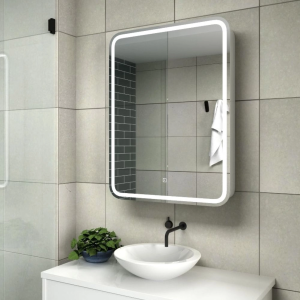 Шкаф зеркальный Агата Elliot 60 правый с сенсором и розеткой Белый МВК018 Шкаф зеркальный Агата Elliot 60 правый с сенсором и розеткой Белый МВК018