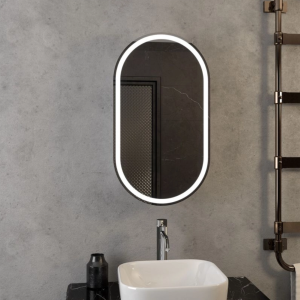 Шкаф зеркальный Агата Elmage 45 с подсветкой и датчиком движения Черный МВК049 Шкаф зеркальный Агата Elmage 45 с подсветкой и датчиком движения Черный МВК049