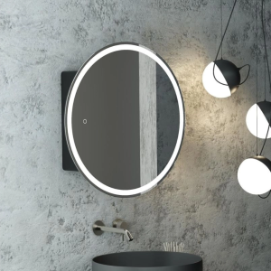 Шкаф зеркальный Агата Torneo Black 60 с сенсором Черный МВК068 Шкаф зеркальный Агата Torneo Black 60 с сенсором Черный МВК068