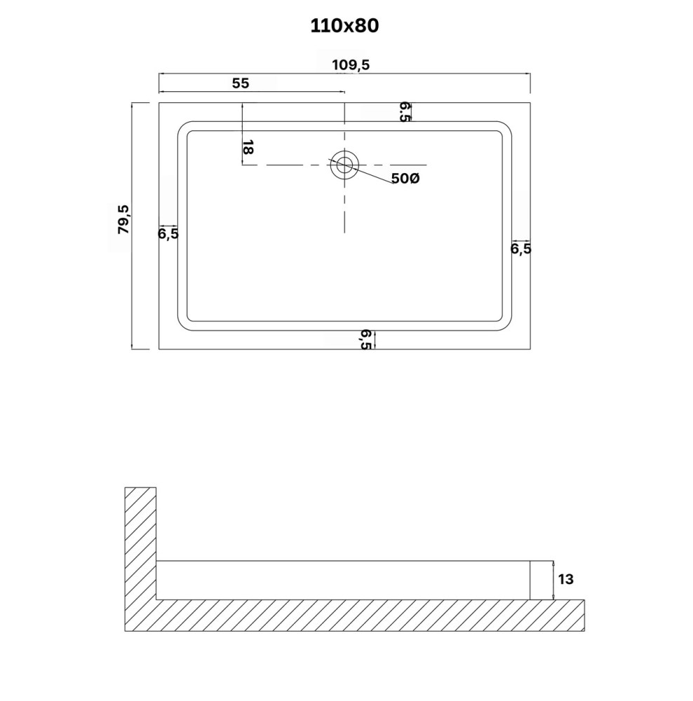 Душевой поддон Niagara Eco 110х80 Белый глянцевый NG-P1180-14Q Душевой поддон Niagara Eco 110х80 Белый глянцевый NG-P1180-14Q — изображение 2
